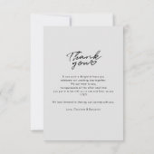 Moderne handgeschreven script foto trouwdag bedankkaart (Achterkant)