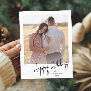 Moderne handgeschreven script foto vakantie ansich feestdagenkaart