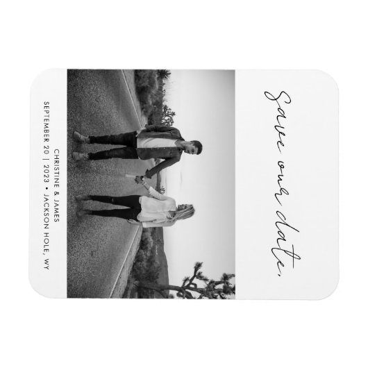 Moderne handgeschreven script foto Weduwnaar Opsla Magneet (Horizontaal)