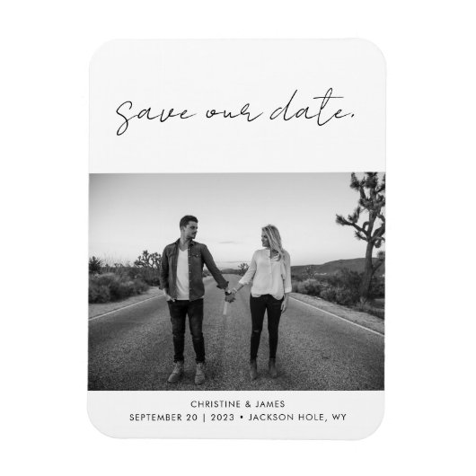 Moderne handgeschreven script foto Weduwnaar Opsla Magneet (Verticaal)