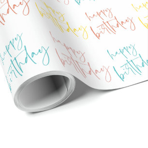 Moderne handgeschreven script gelukkig verjaardag cadeaupapier