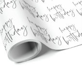 Moderne handgeschreven script gelukkig verjaardag cadeaupapier (Rol Hoek)