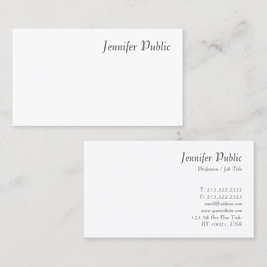 Moderne handgeschreven script, minimale Sjabloon Visitekaartje (Voorkant / Achterkant)