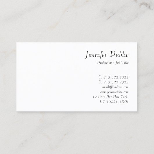 Moderne handgeschreven script, minimale Sjabloon Visitekaartje (Achterkant)