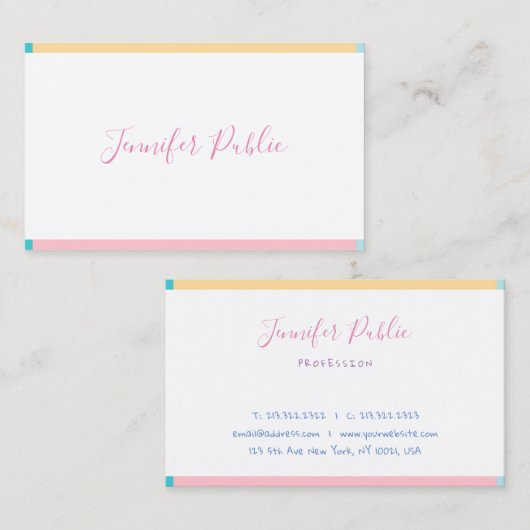 Moderne handgeschreven script minimalistische Sjab Visitekaartje (Voorkant / Achterkant)