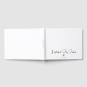 Moderne handgeschreven script naam gouden hart tro gastenboek (Volledig)