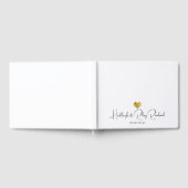Moderne handgeschreven script naam gouden hart tro gastenboek (Volledig)