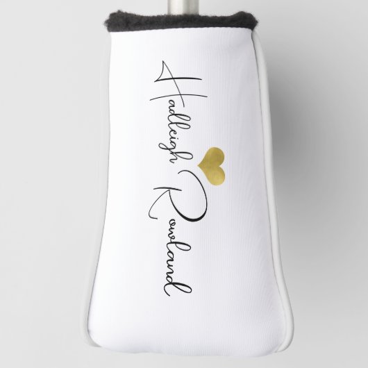 Moderne handgeschreven script naammonogram golfheadcover (Draai 90)