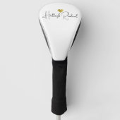 Moderne handgeschreven script naammonogram golfheadcover (Voorkant)
