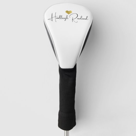 Moderne handgeschreven script naammonogram golfheadcover (Voorkant)