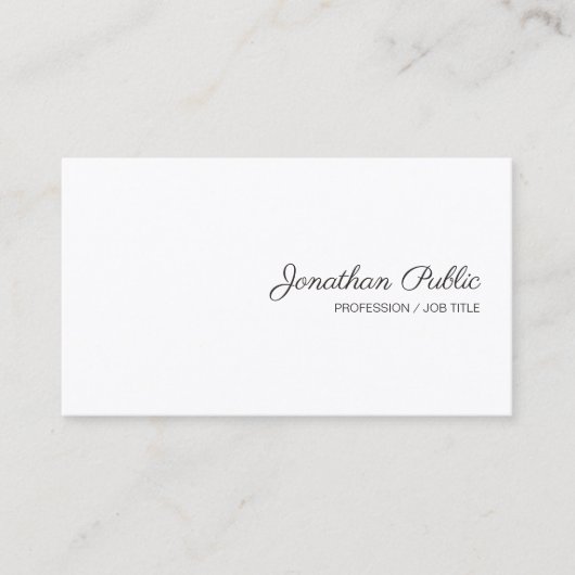 Moderne handgeschreven Script Name Simple Sjabloon Visitekaartje (Voorkant)