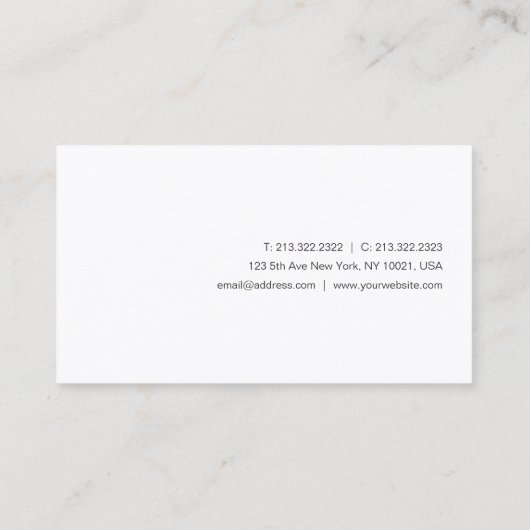 Moderne handgeschreven Script Name Simple Sjabloon Visitekaartje (Achterkant)