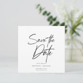 Moderne handgeschreven script save-the-date kaart (Staand voorkant)