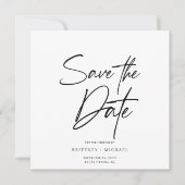 Moderne handgeschreven script save-the-date kaart (Voorkant)