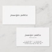 Moderne handgeschreven script Sjabloon Elegant een Visitekaartje (Voorkant / Achterkant)