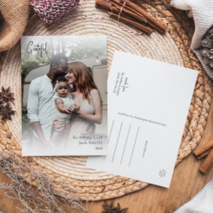 Moderne handgeschreven script, volledige foto feestdagenkaart