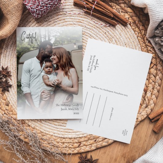 Moderne handgeschreven script, volledige foto feestdagenkaart