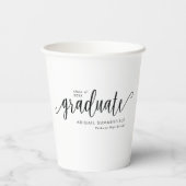 Moderne handgeschreven scriptafstudeerfeest papieren bekers (Achterkant)