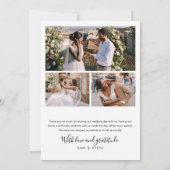 Moderne handgeschreven scriptie & 4 foto's Huwelij Bedankkaart (Achterkant)