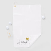 Moderne handgeschreven scriptnaammonogram golfhanddoek (Insitu)