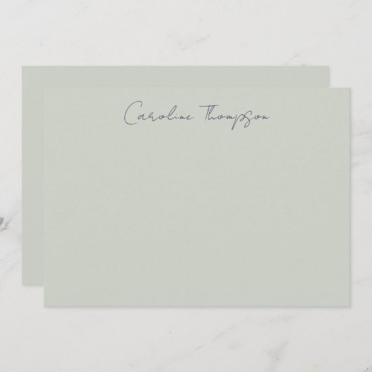 Moderne handgeschreven scriptpagina Aangepaste naa Notitiekaartje (Voorkant / Achterkant)