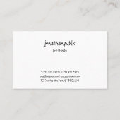 Moderne handgeschreven scripttekst Professioneel E Visitekaartje (Achterkant)