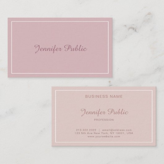 Moderne handgeschreven Sjabloon Elegant-kleuren vo Visitekaartje (Voorkant / Achterkant)