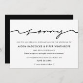 Moderne handgeschreven sorry trouwupdatekaart kaart (Voorkant / Achterkant)
