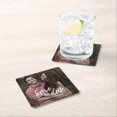 Moderne handgeschreven stijlvol sparen de datumWed Kartonnen Onderzetters (Insitu)