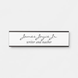 Moderne, handgeschreven, stijlvolle naamversie deurbordje