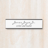 Moderne, handgeschreven, stijlvolle naamversie deurbordje (Voorkant)