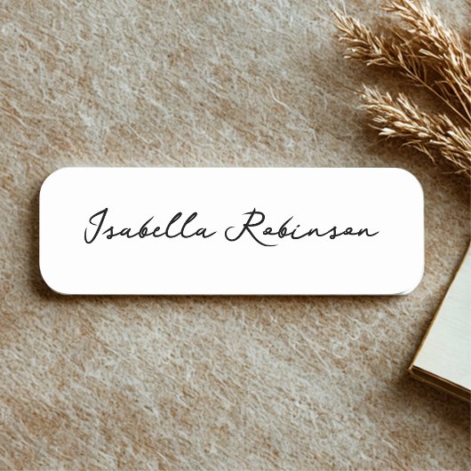 Moderne handgeschreven stijlvolle werknemer Magnet Naamplaatje