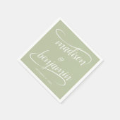 Moderne handgeschreven swash kalligrafie bruiloft servet (Hoek)