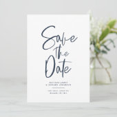 Moderne handgeschreven tekst bruiloft save the date (Staand voorkant)