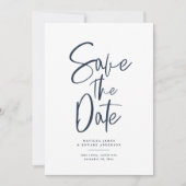 Moderne handgeschreven tekstbruiloft save the date (Voorkant)