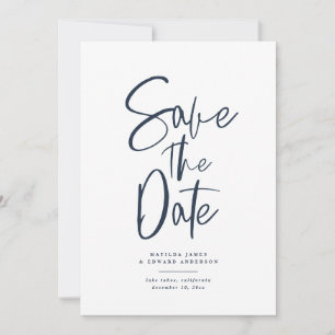 Moderne handgeschreven tekstbruiloft save the date