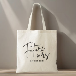 Moderne handgeschreven toekomstige mevrouw tote bag