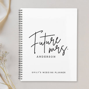 Moderne handgeschreven toekomstige mevrouw trouwen planner
