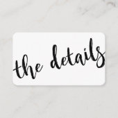 Moderne handgeschreven trouwdetails Website Info Informatiekaartje (Voorkant)