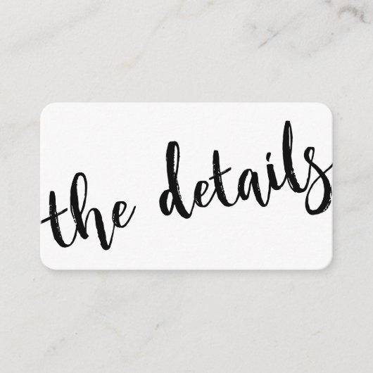 Moderne handgeschreven trouwdetails Website Info Informatiekaartje (Voorkant)