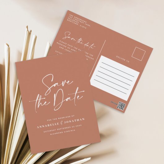 Moderne handgeschreven trouwerij briefkaart