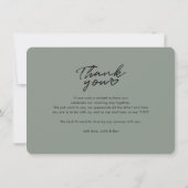 Moderne handgeschreven trouwfoto bedankkaart (Achterkant)