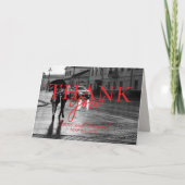 Moderne handgeschreven trouwfoto Dank u Bedankkaart (Voorkant)