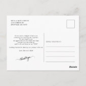 Moderne handgeschreven trouwfoto dankjewel briefkaart (Achterkant)