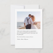 Moderne handgeschreven trouwfoto's bedankkaart (Achterkant)