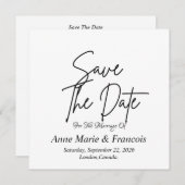 Moderne handgeschreven typografie bruiloft aankond save the date (Voorkant / Achterkant)