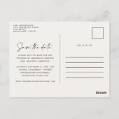 Moderne handgeschreven typografie bruiloft zwart w briefkaart (Achterkant)