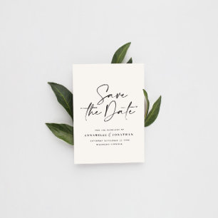 Moderne handgeschreven typografie bruiloft zwart w briefkaart