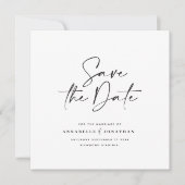 Moderne handgeschreven typografie trouwkaart save the date (Voorkant)