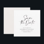Moderne handgeschreven typografie trouwkaart save the date<br><div class="desc">Moderne klassieke typografie vet trouwkaart om de datum te reserveren. Met moderne,  elegante typografie en gestreept achtergrondontwerp. Kleuren kunnen worden aangepast.</div>